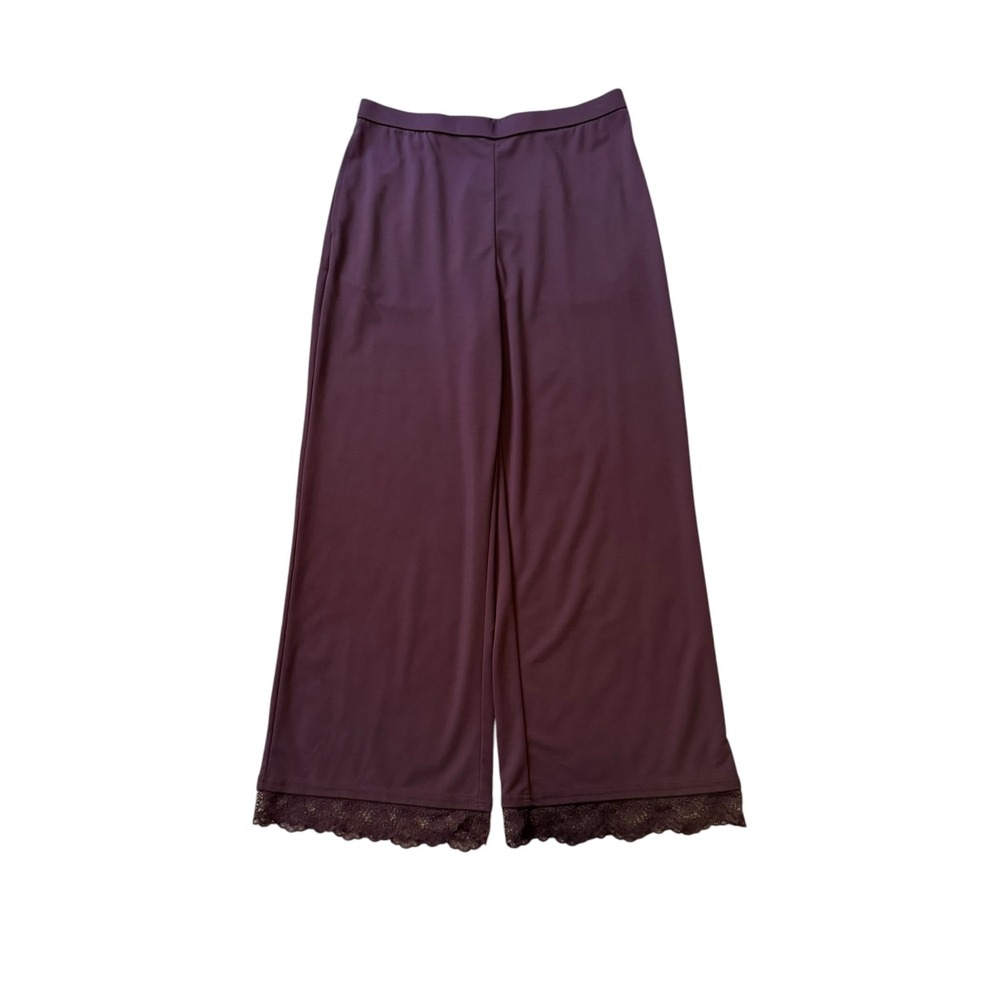 OGL Move Purple Gloam Wide Leg Lace Trim Pants Medium NWT